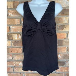Carol Wior Slim Secrets Women’s Black Ruched Front Shaping Tank Size 1X